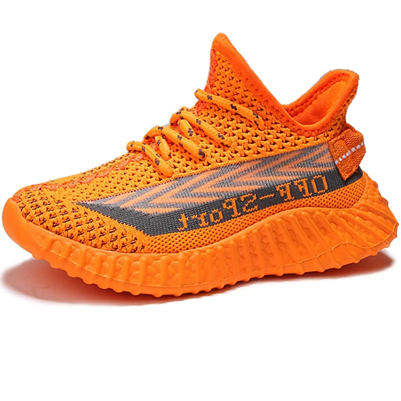 Orange Kid Shoes Брендовая детская повседневная обувь высокого качества на толстой нескользящей подошве; прогулочная обувь для мальчиков; обувь унисекс на резиновой подошве для девочек; детские кроссовки для девочек - Цвет: Orange Kid Shoes
