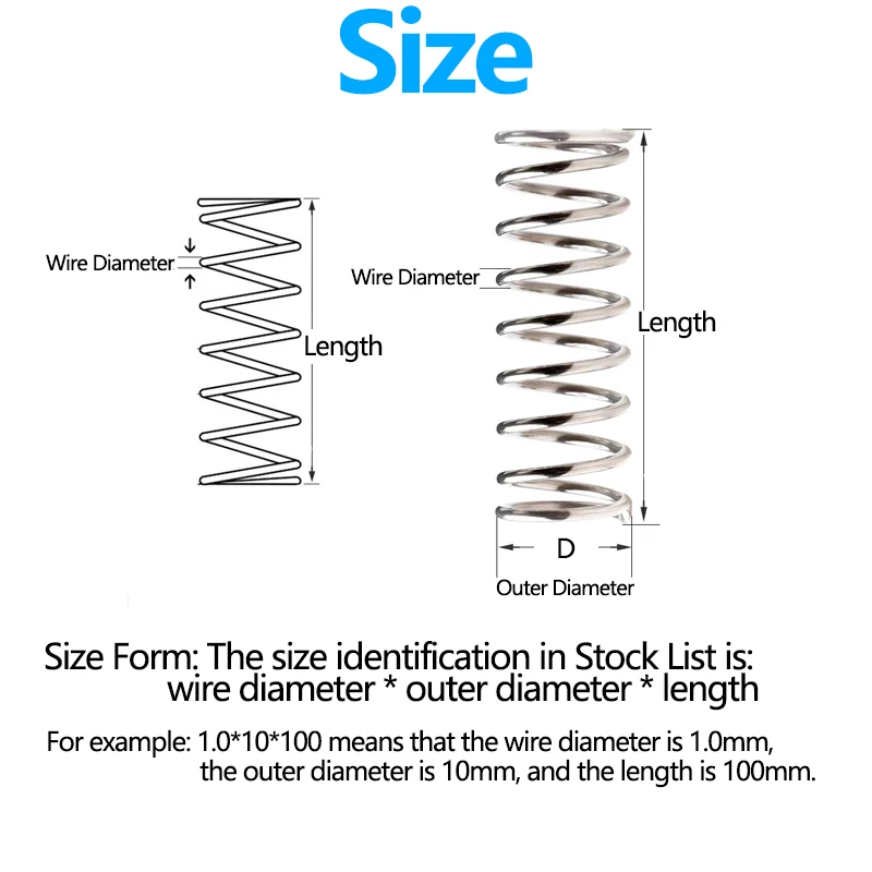 20 Unidades Alambre De Resorte Acero Inoxidable 304 - 50 Cm De Largo | Diámetros 0.2 A 3 Mm | Resistente A Corrosión Para DIY Y Manualidades