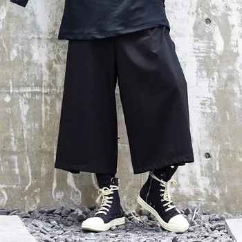 

Erkek Pantolon Men Japan Kimono Loose Wide Leg Pant Fashion Trousers Male Streetwear Hip Hop Punk Harem Pants Moda Hombre 2020