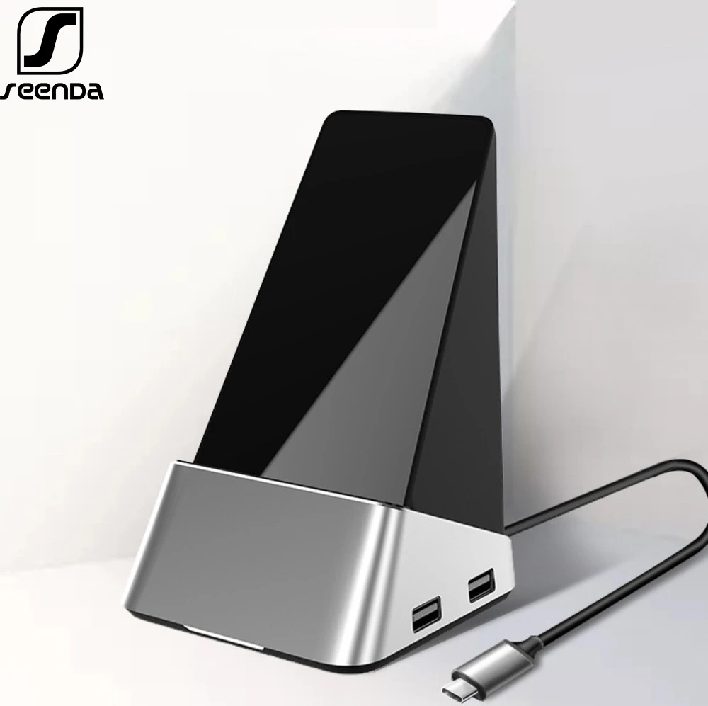 SeenDa 6 в 1 USB 3 0 Type-c концентратор Высокоскоростные порты USB-C к HDMI 4 10 Вт Быстрое