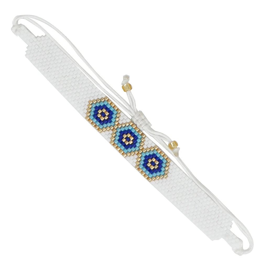 Go2boho MIYUKI сглаза браслет заклепки ювелирные изделия эмаль плитка браслеты белая оболочка Pulseras Mujer лето пляж для женщин ручной работы - Окраска металла: MI-B180255B