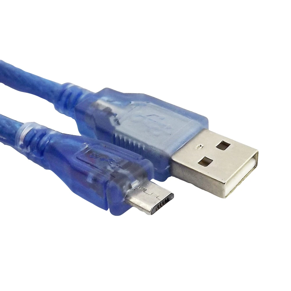 5 шт. 1FT/30 см USB 2,0 Тип A штекер Micro USB B 5-контактный штекер данных зарядный кабель переходника шнур синий