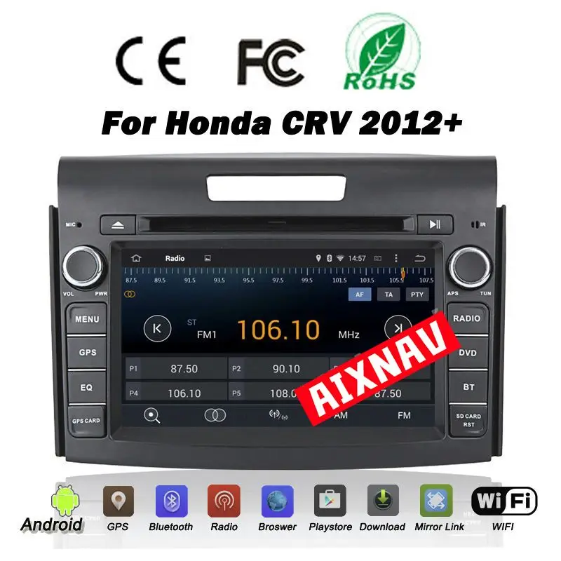 Excellent Car Multimedia Player Android 7.1 For Honda CRV 1080P HD Bluetooth Car Radio 4 core Auto Radio parktronic 2 Din Navigation GPS 4