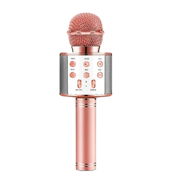 

Fashion Portable Karaoke Microphone Bluetooth Speaker Handheld Microphones Wireless Multifunction For Home KTV