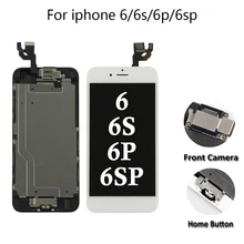 Lcd montagem completa para iphone, 5/6/6s/6p/6sp, tela sensível ao toque conjunto completo de substituição do digitalizador ecran com botão de início + câmera