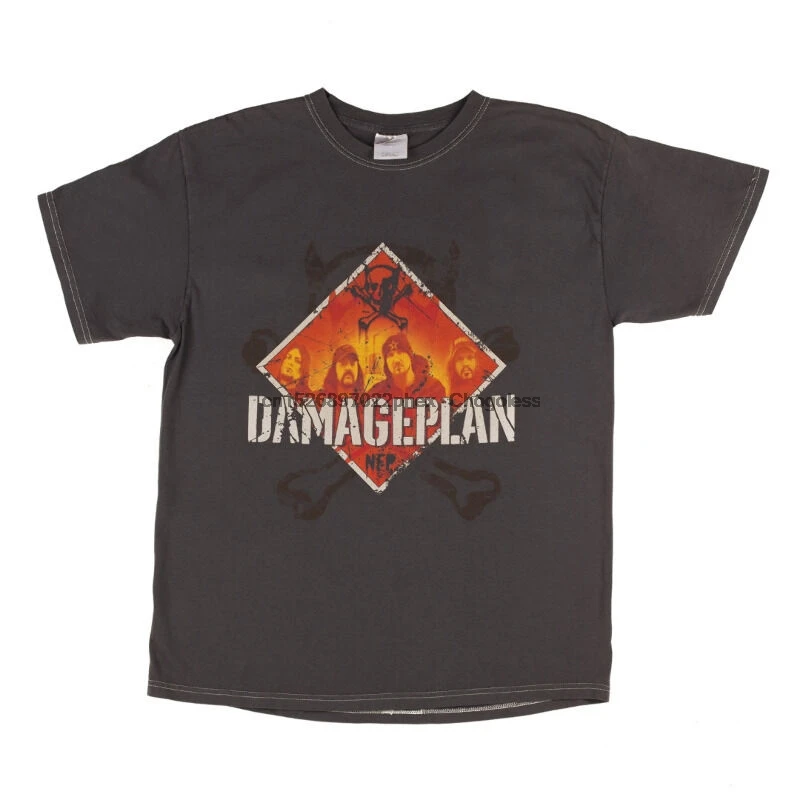 Футболка с контрастным логотипом Damageplan новая Лицензионная группа Merch A | Мужская
