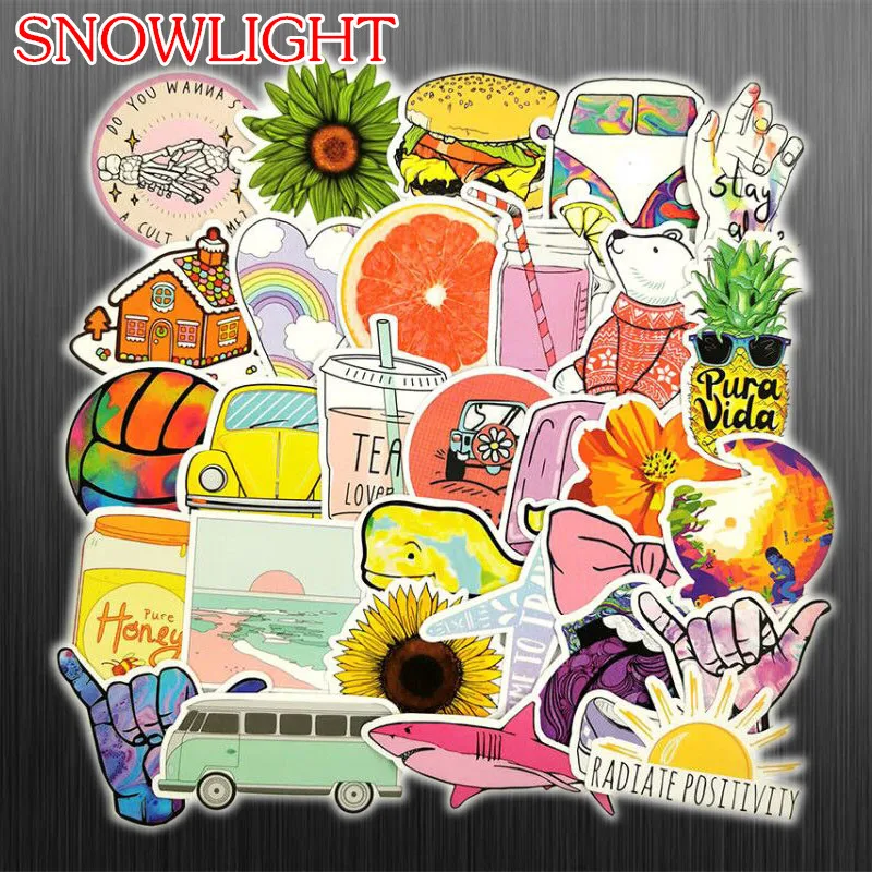 31Pcs PVC Waterproof Vsco Girls Kawaii Fun Sticker Toys Luggage Stickers for Moto Car & Suitcase Cool Fashion Stickers