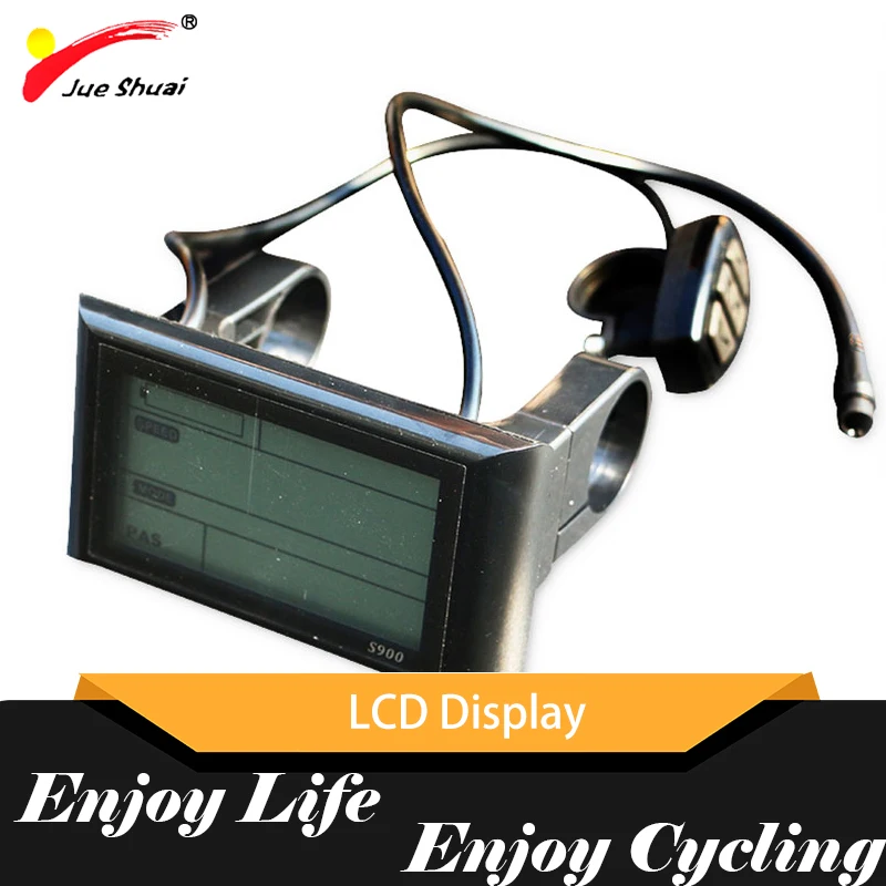 

Free Shipping 48V LCD Big Screen Bicycle Display With Waterproof Wire Bicycle Speedometer 22.2mm Holder Diameter Electric Bike