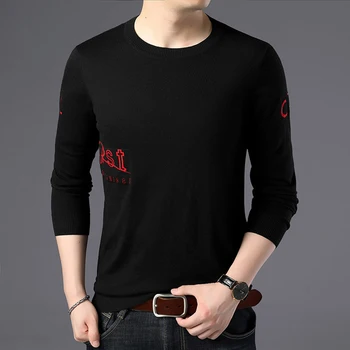 

Mens Knit Tops Sweater Pullover Basic O Neck for Autumn Winter Print Fashion Casual BO24351228