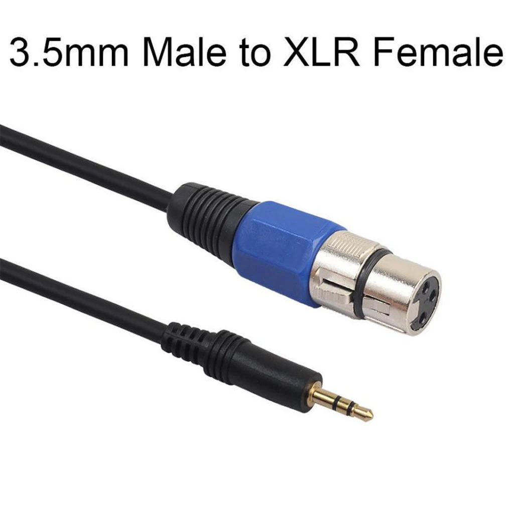 1.5 m 3 Pin XLR Female to 3.5mm Male Stereo Plug-In Audio Conversion Connector Adapter for Microphone Speaker Mixer