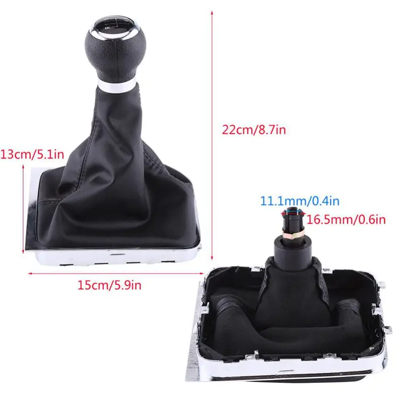 Car 6-Speed Shift Button Dust Cover Shift Lever Kit For Volkswagen Passat B6 2006-2012