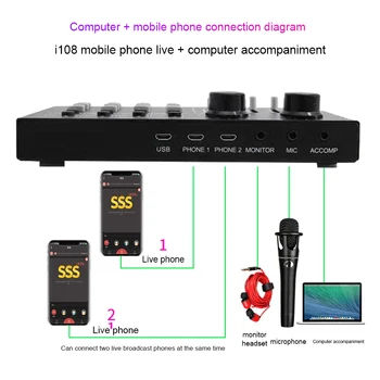 

Components Computer Laptop Live Streaming External Equipment Audio Card Universal Electronic Microphone Speaker Professional