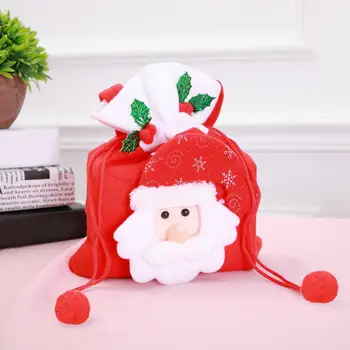 価格 3Pcs Christmas Santa Claus Snowman Bear Drawstring Gift Candy Bag Pouch Decor