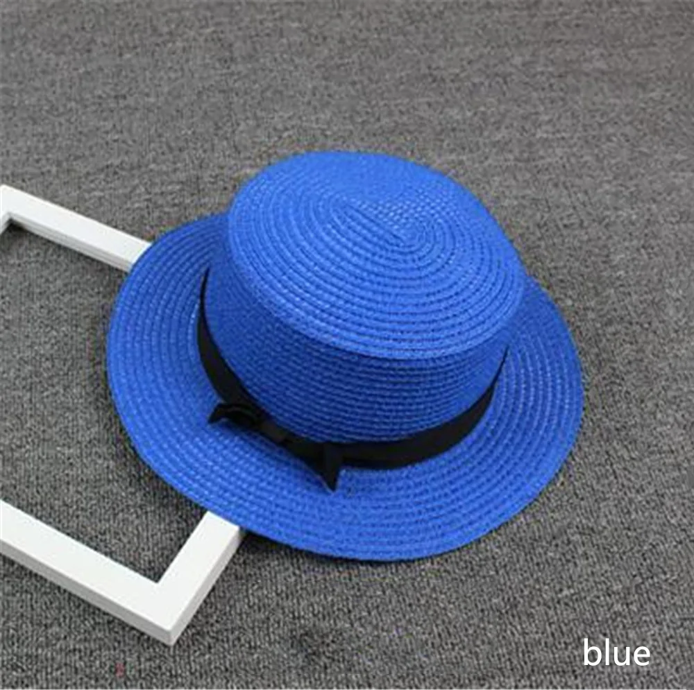 Royal blue Летняя женская соломенная шляпа большой широкий пляжный навес шляпа складная солнцезащитная Кепка Защита от солнца УФ-излучения Панама шляпа соломенная шляпа с вышитыми буквами Feminino - Цвет: Royal blue