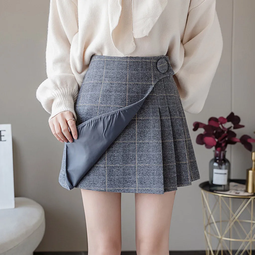 2019 осень и зима милая шерстяная юбка Корейская версия юбка-бутон высокая талия