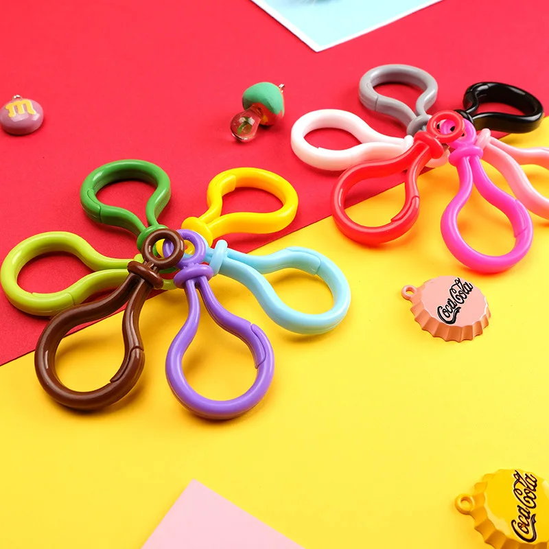 

Multi-color Plastic Lobster Claw Key Chain Clasps Snap Hook Key Ring Keychain Craft Purse toy doll tool Jewelry Making