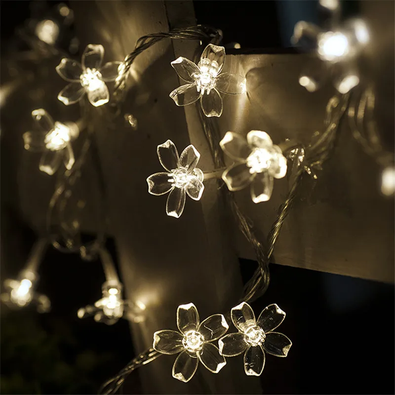 

2PCS Cherry Blossom Flower String light Fairy Lights LED Lamp 220V power Wedding party Garland Tree decoration