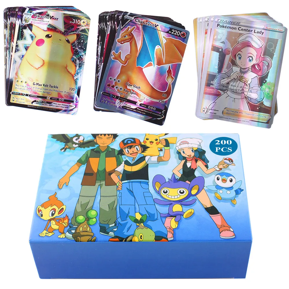 20-300 Uds nueva versión en francés Pokemones tarjeta GX V Vmax equipo Ex Mega brillante tarjetas