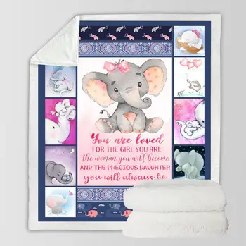 

Aggcual cartoon animal throw blanket gift for kids Creativity Bedspread Elephant cow cute Sherpa blanket winter warm sofa cover