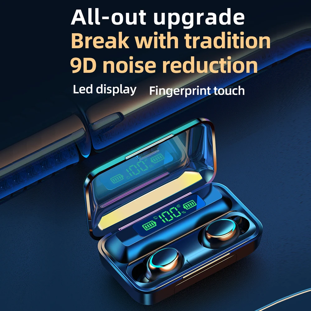 NoEnName_Null F9 TWS Hi Fi мини гарнитура для занятий спортом в ушах поддержка телефонов
