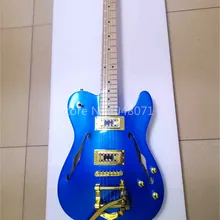 Firehawks Горячая двойная F отверстие электрогитара на заказ полый корпус электрогитара, клен картон, золотые аксессуары, Фабрика outle