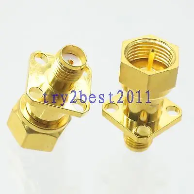 

DHL/EMS 50 Sets 1pce Adapter connector F TV plug pin to SMA jack pin Flange RF COAXIAL straight -C1