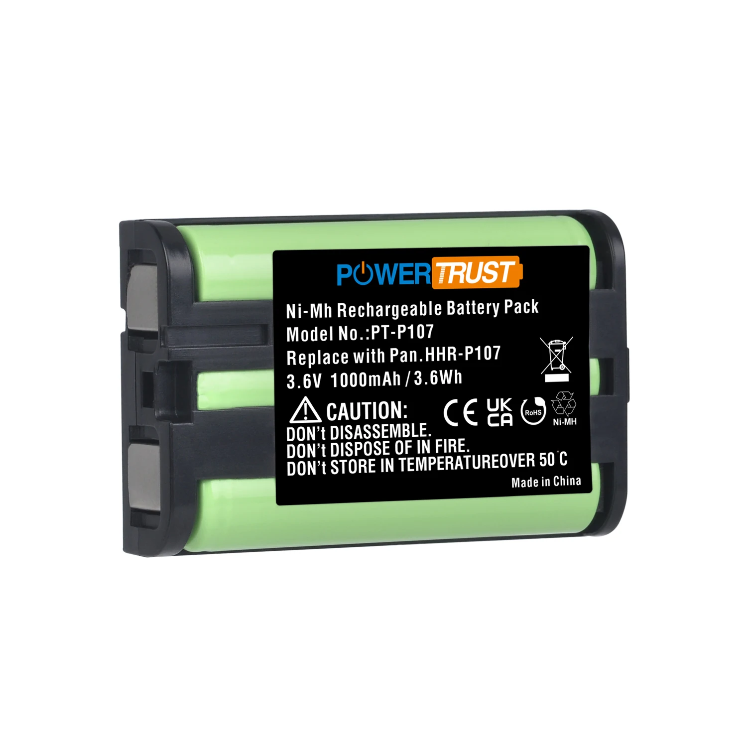 Batteria Hhr-P107 Ricaricabile Del Telefono Senza Cordone Per Il Telefono Senza Cordone Hhr-P107A Hhrp107A Di Panasonic Hhr-P107