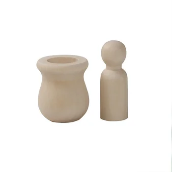 

20 Set 40pcs DIY Painting Dolls Wooden Durable Funny Small Decorative Unfinished Doll for Adults Kids