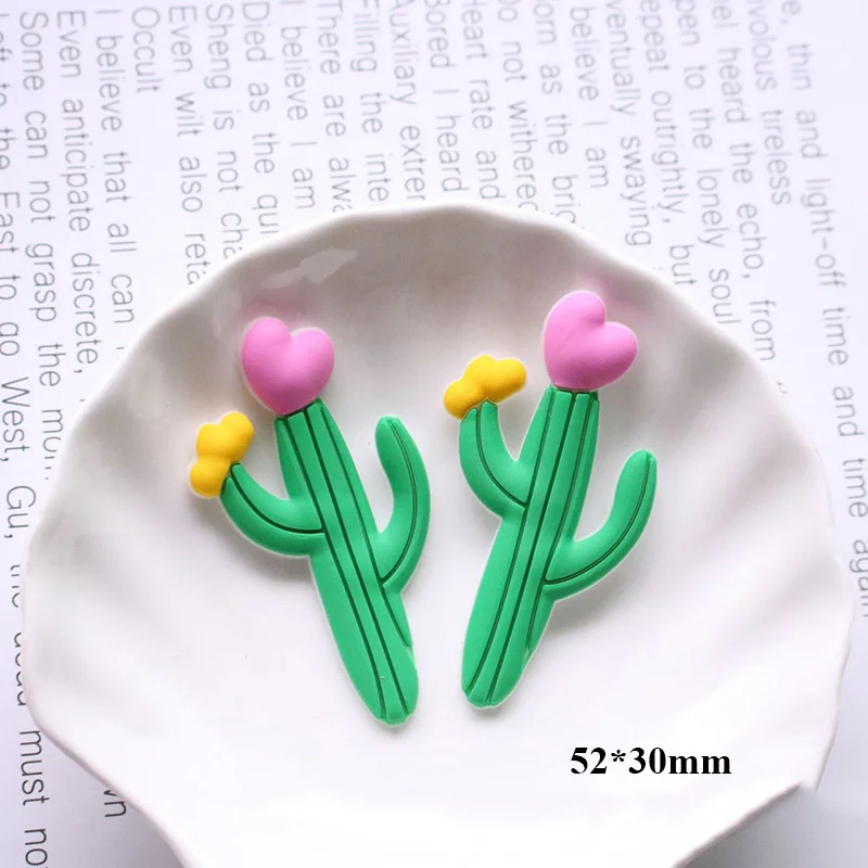 No.7 cactus 10 шт./лот, милый мультяшный единорог, кролик, резиновый кабошон, каваи, сделай сам, Детские бантики для волос, аксессуары для скрапбукинга, поделки - Цвет: No.7 cactus
