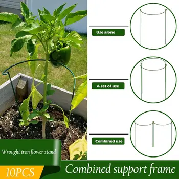 

10pcs Horticultural Plant Holder Ring Holder Garden Plant Holder Gardening Tool Durable Creative Climbing Vine Rack Tomato Cage