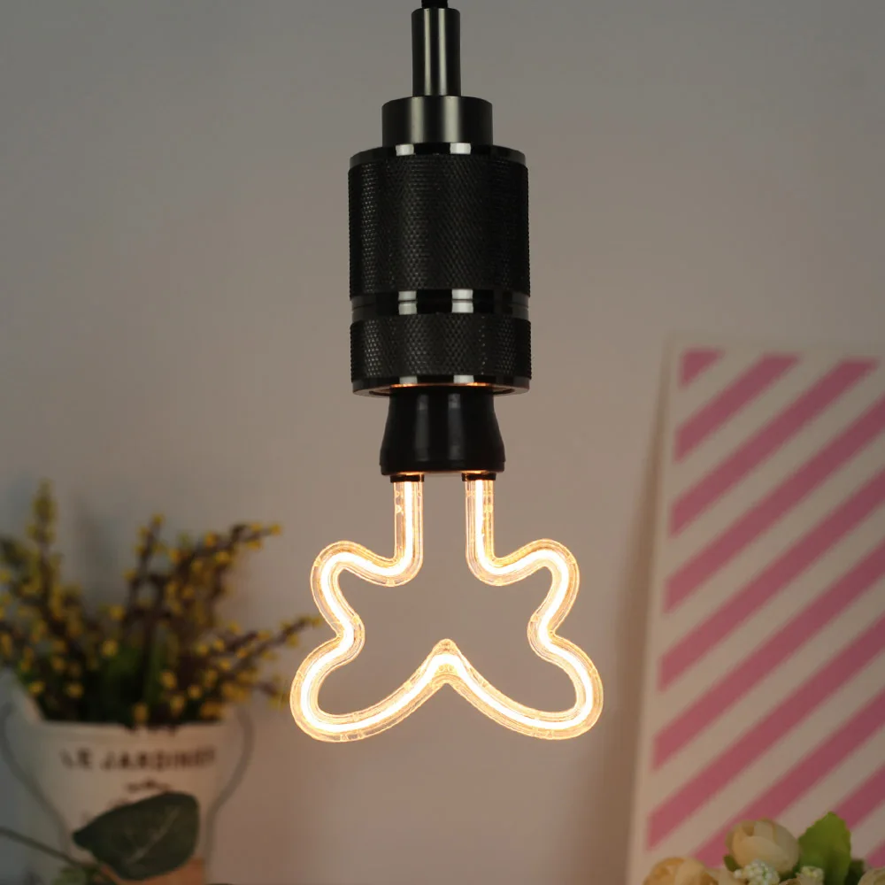 

Ring LED Bulb Tubular Butterfly LED Filament Light Flexible Soft Filament Art Decorative Light Bulb E27 da luo kou
