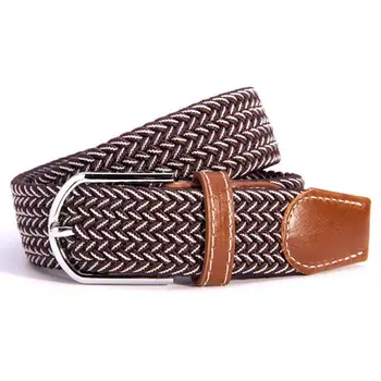 

Hot Colors Men Women Casual Knitted pin buckle Belt Woven Canvas Elastic Stretch Belts Plain Webbing fashion