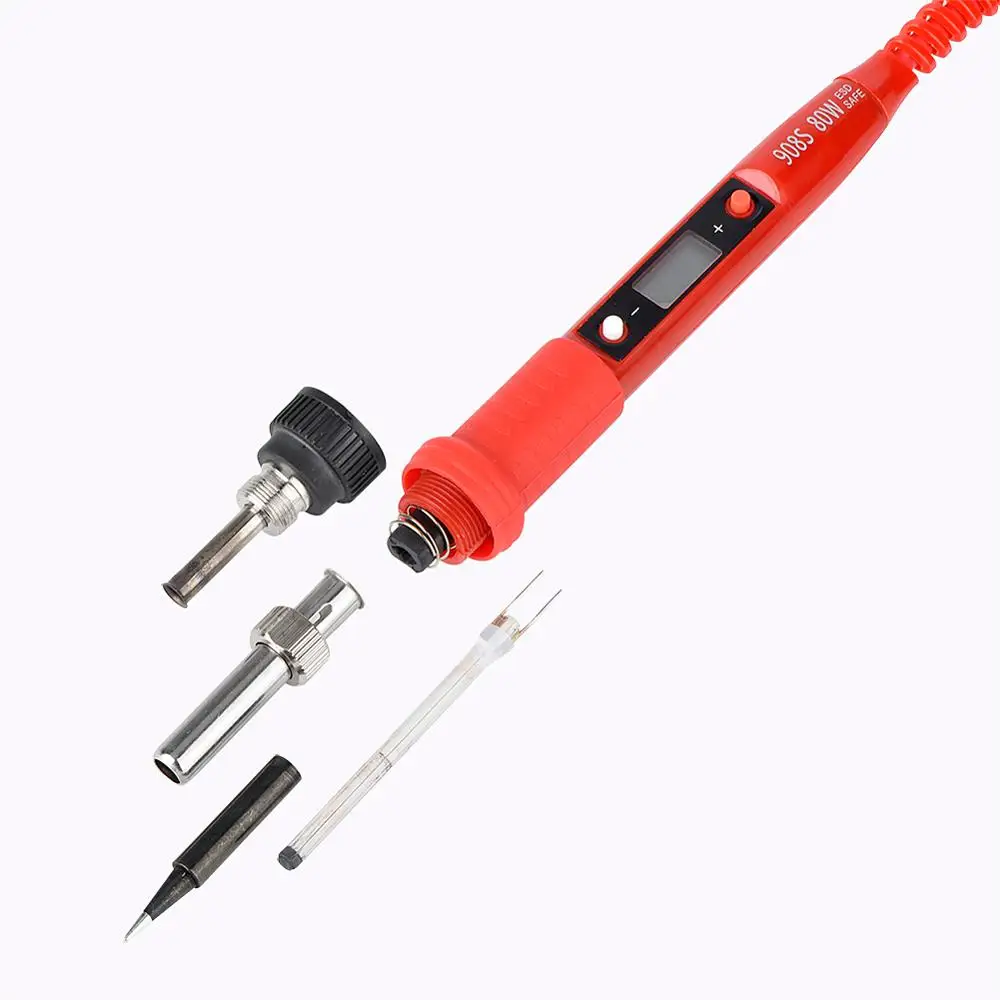 

JCD Multi-function 908s Electric Soldering Iron Adjustable Temperature Ceramic Heating Core Soldering Iron Repair Tool Tip Kits