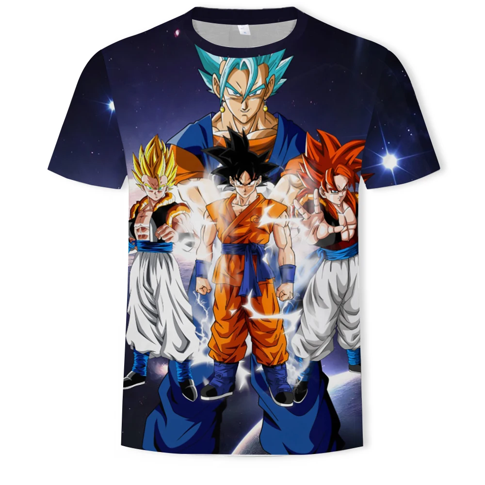 Супер сайян 3D футболка аниме Dragon Ball Z Goku летние модные футболки для
