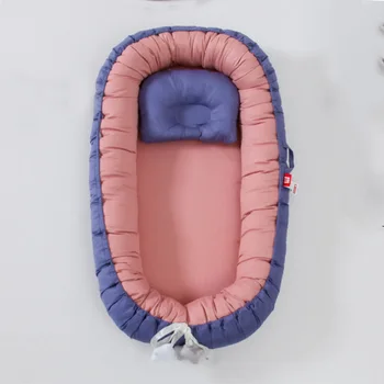 

Portable Baby Nest Bed Crib Travel Bed for Boys Girls Pillow Infant Cotton Cradle Newborn Lounger Baby Bassinet Bumper Bed
