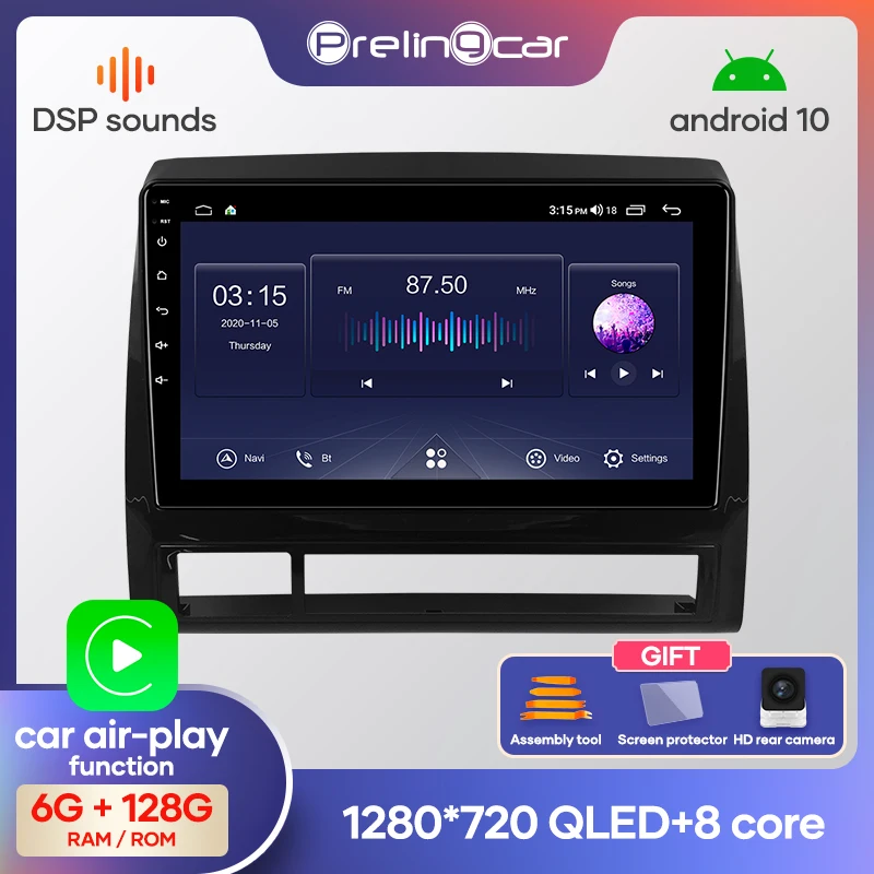 Автомагнитола Prelingcar 2 Din Android 10 0 без DVD мультимедийный видеоплеер GPS-навигатор для