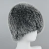 2025 New Luxury 100% Natural Real Fox Fur Hat Women Winter Knitted Real Fox Fur Bomber Cap Girls Warm Soft Fox Fur Beanies Hats 6