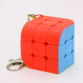 

Mini Keychain Magic Cube Puzzle Toy 2x2x2 3x3x3 Trihedral Cylinder Cubo Magico Educational Toy For Children Gift