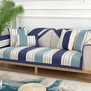 

Spring and Autumn Striped Sofa Cover Fresh, Simple, Antiskid and Comfortable Combination Living Room Sofa Cushion