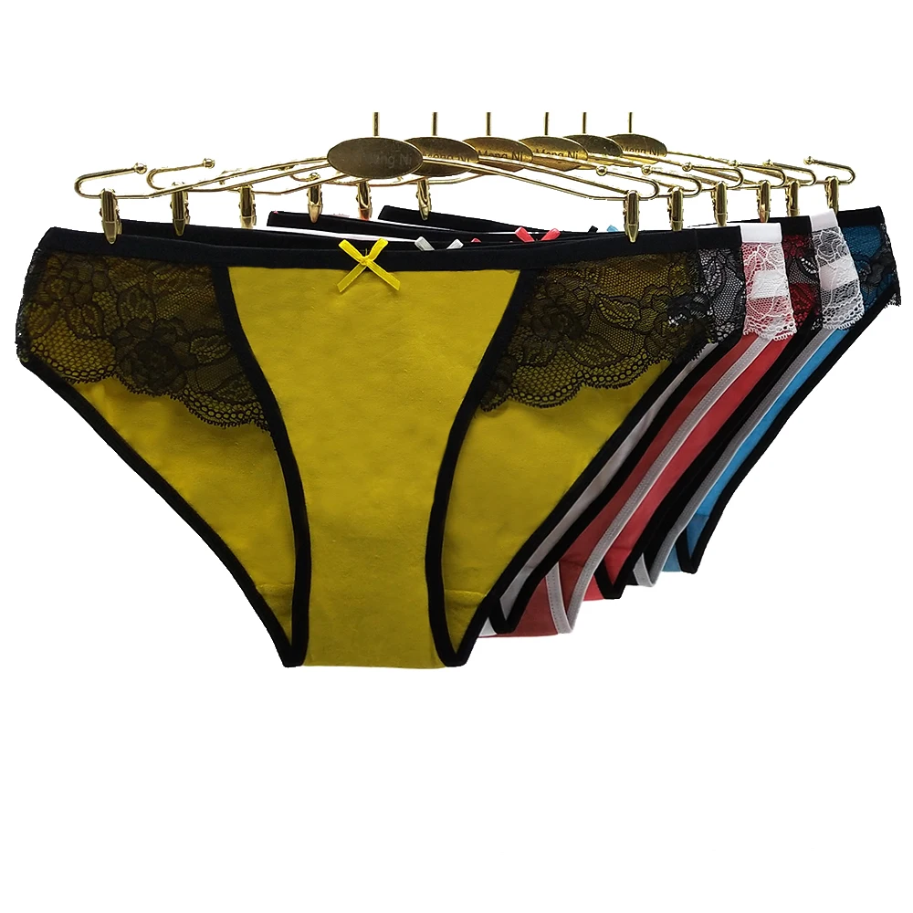 12 Pcs/Lot Cotton Panties Women Sexy Floral Lace Panty Underwear