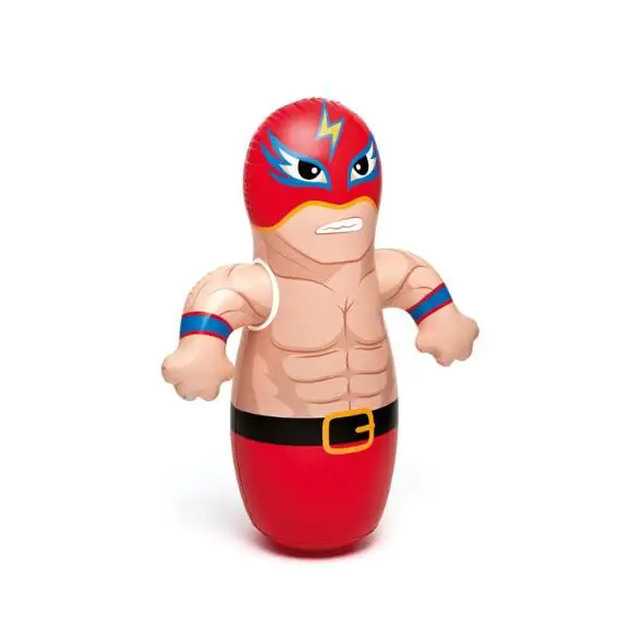 Boxing Animal Tumbler Wrestler Cartoon Shape Anti Stress Set Inflatable Punch Bag for Kids Fitness Children Toys Indoor Outdoor Red doll