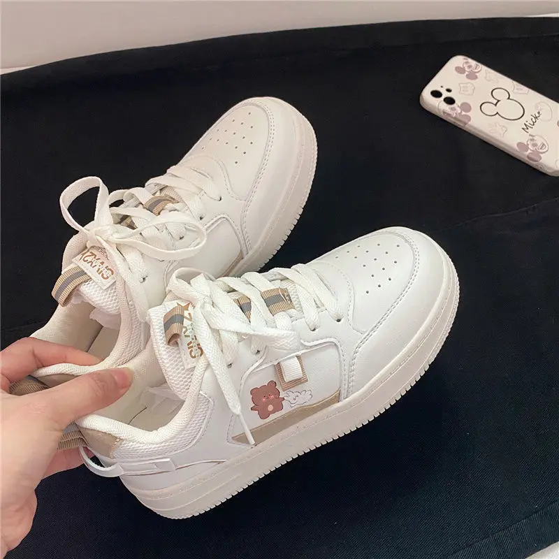 2021 Summer New Daily Skin Tone Flat with Low Round Head Lace Sgs Female Spot Injection Shoes Sports Shoes