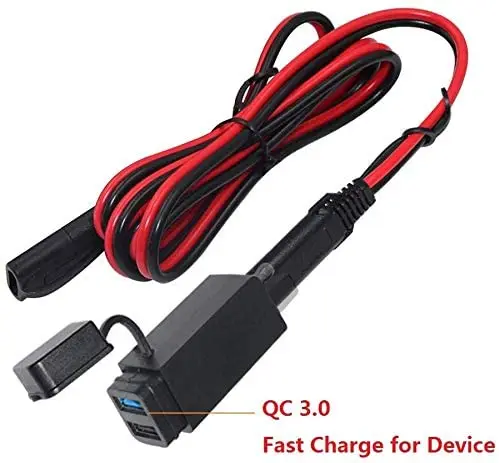 Переходник SAE на USB для мотоцикла 5 В 3 А 9 12 2 двойной QC 0 быстрая зарядка комплект