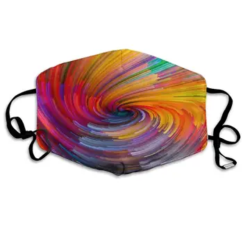 

Mouth Mask for Daily Dress Up, Rainbow Vortex Painting Anti-dust Mouth-Muffle, Washable Reusable Holiday Half Face Masks for