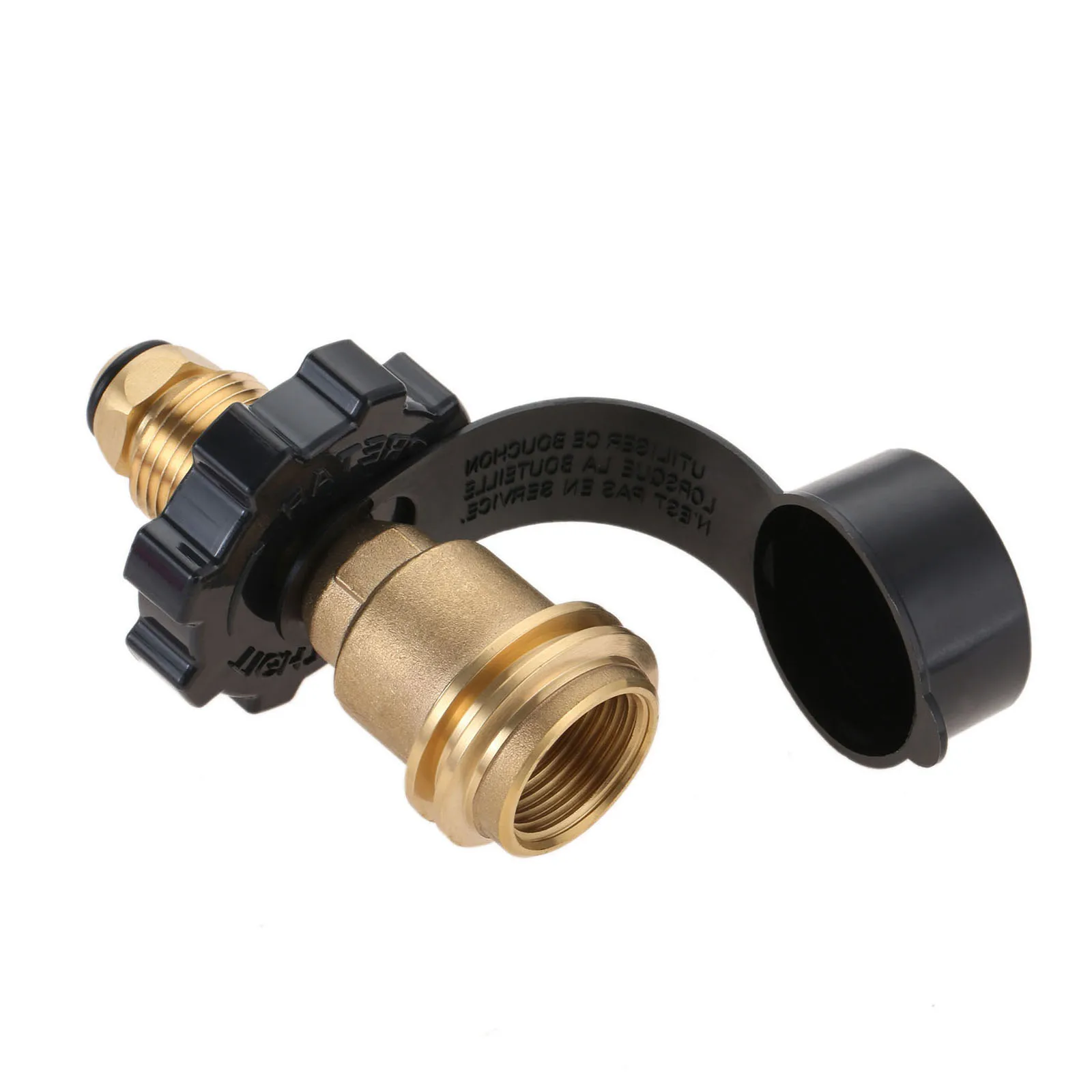 Flame King 4-Port Tee Propane Adapter POL Inlet 1/4 Inverted