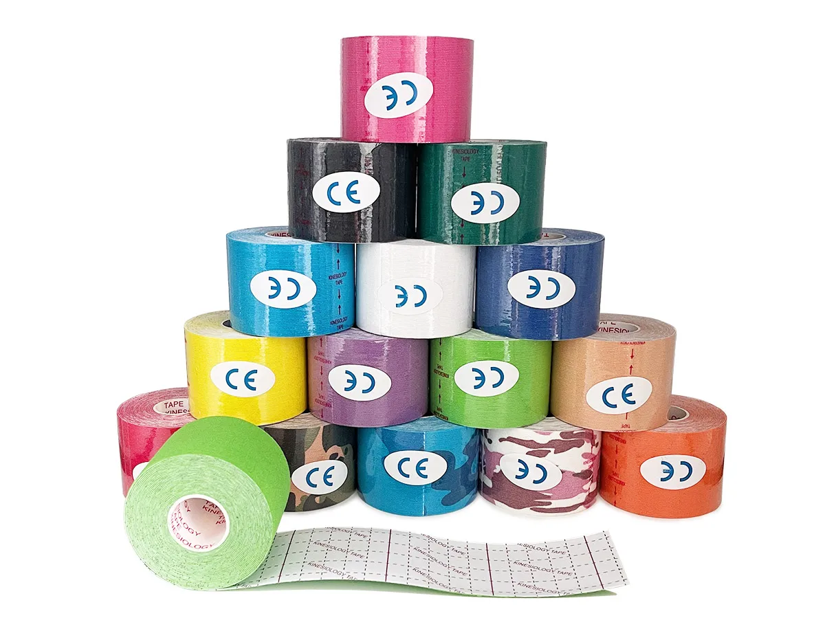 Sports Tape Kinesiology Tape Medical Sticker 5 Size Kinesiology Tape Muscle Bandage Sports Cotton Elastic Adhesive Strain Injury Tape Knee Muscle Pain Relief Stickers 4.8