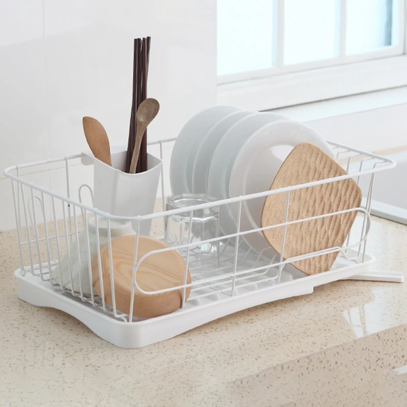 

Iron Multifunction Bowl Plate Dish Cup Cutlery Drainer Storage Shelf Rack Organizer Holder for Kitchen Storage Tool