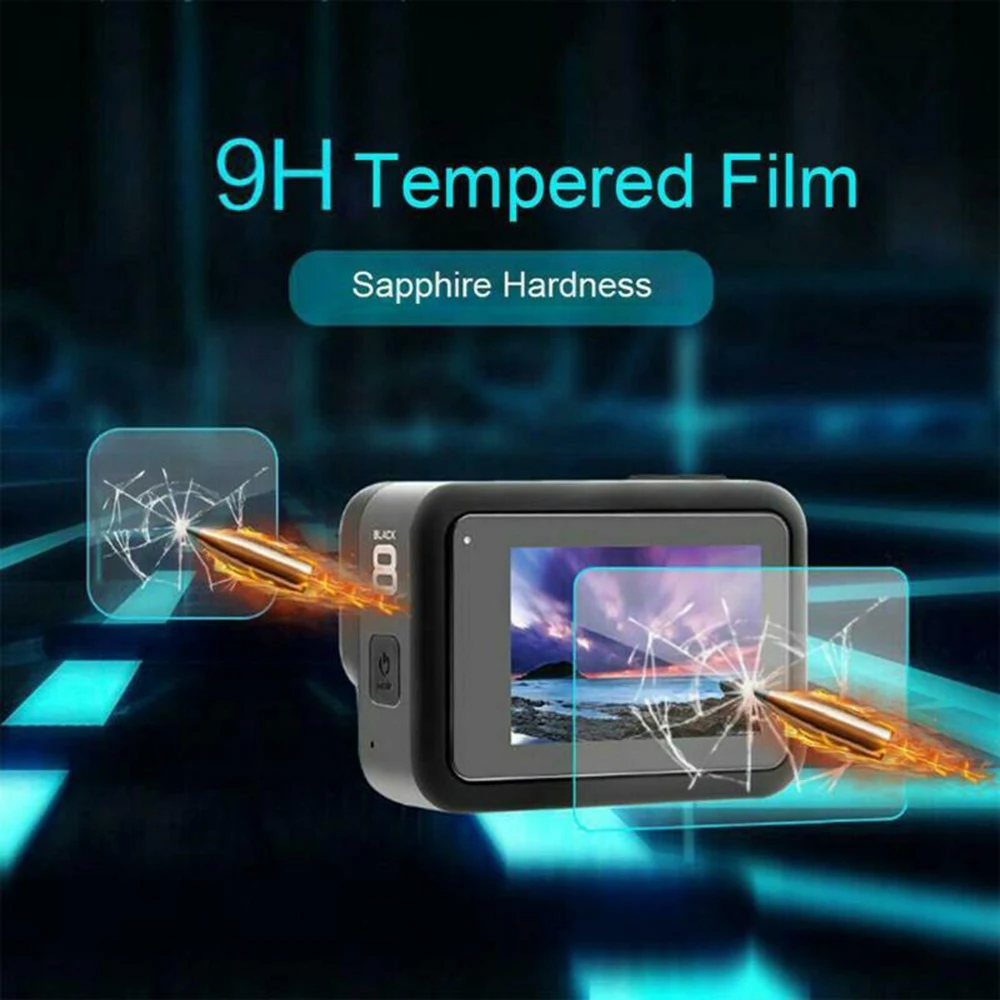 Защитная пленка для экрана для камеры Gopro 8 HD, аксессуары для камеры из закаленного стекла, новинка и высокое качество