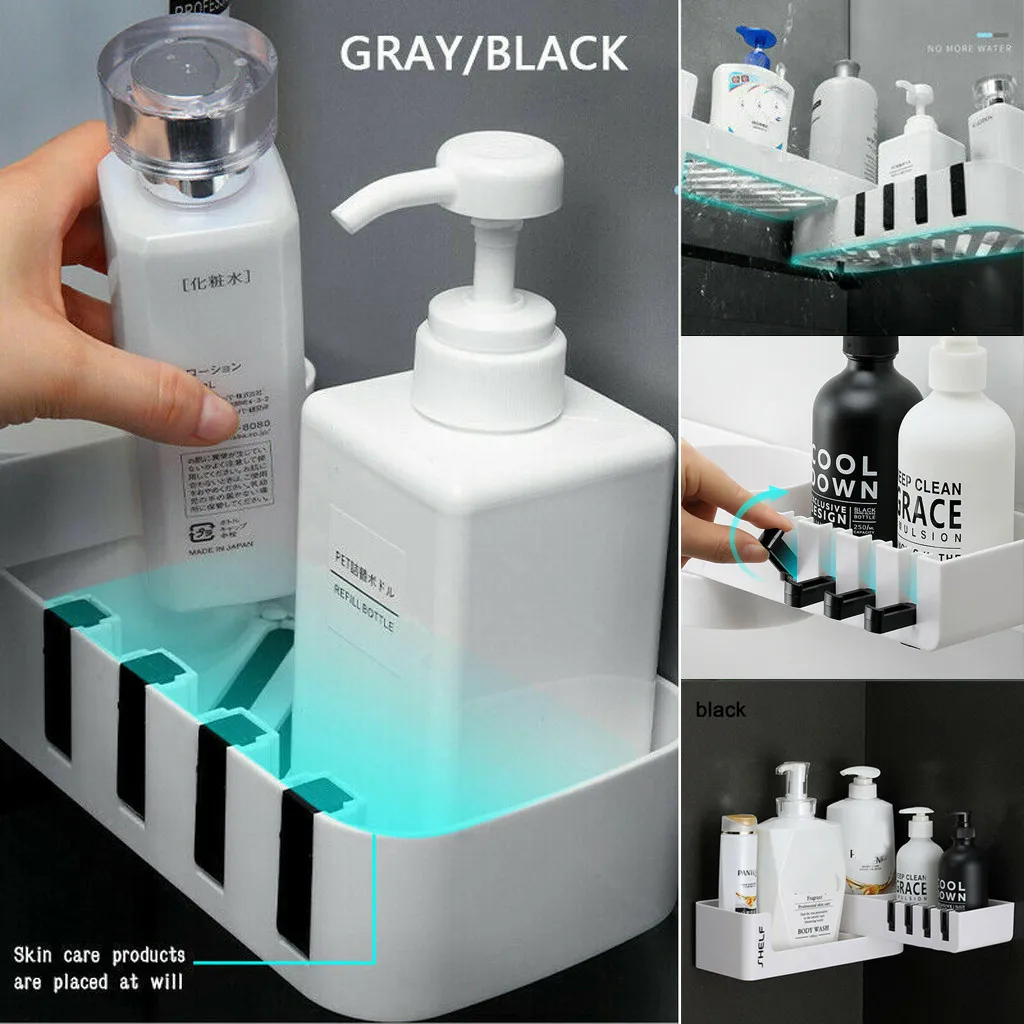 

Seamless Rotating Tripod Seamlessly Bathroom Shelf Corner Bath Storage Holder household bathroom convenient storage holder