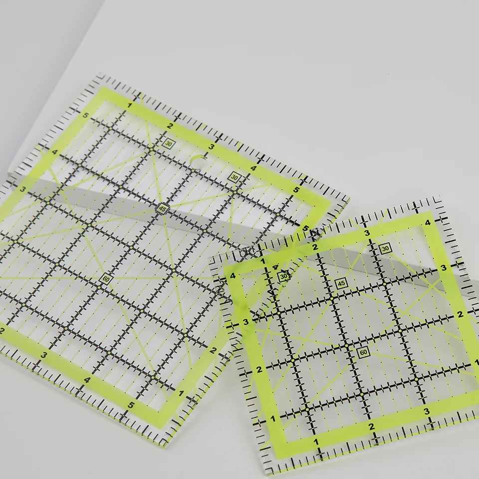 Green/Colorful Acrylic Patchwork Ruler Square/Rectangle Ruler Clothing Craft Tools For DIY Sewing Measuring Tools Drawing Ruler